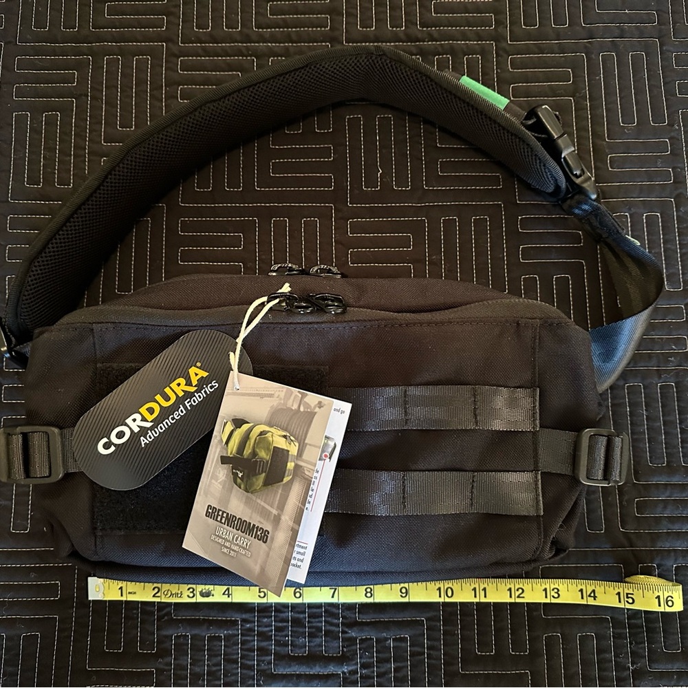 Greenroom136 Black Cordura Metrorunner Tactical Sling Crossbody Bag